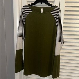 Tickled Teal Olive Long Sleeve Top